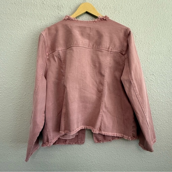 NWT Liverpool Classic Frayed Hem Denim Jacket Size 2X - Picture 4 of 6